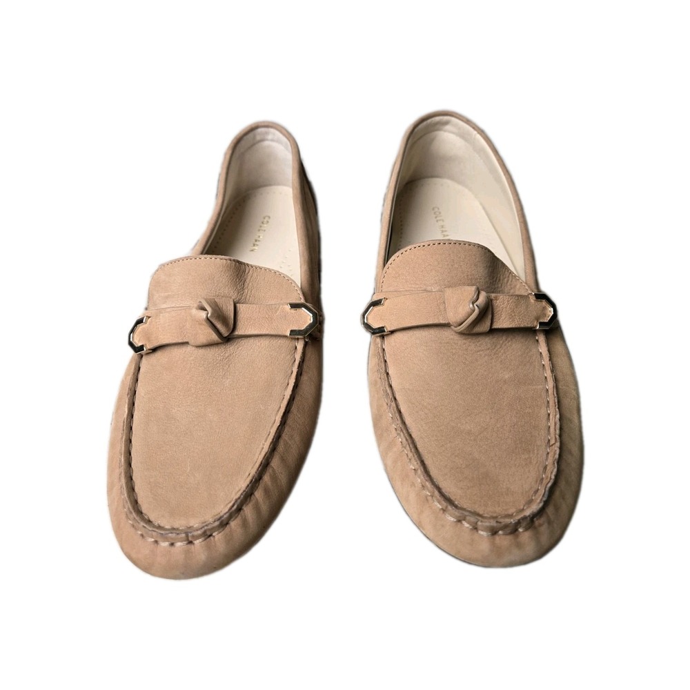 Cole Haan Evelyn Bow Driver Loafer Style in Tan Women's Size 9.5 B